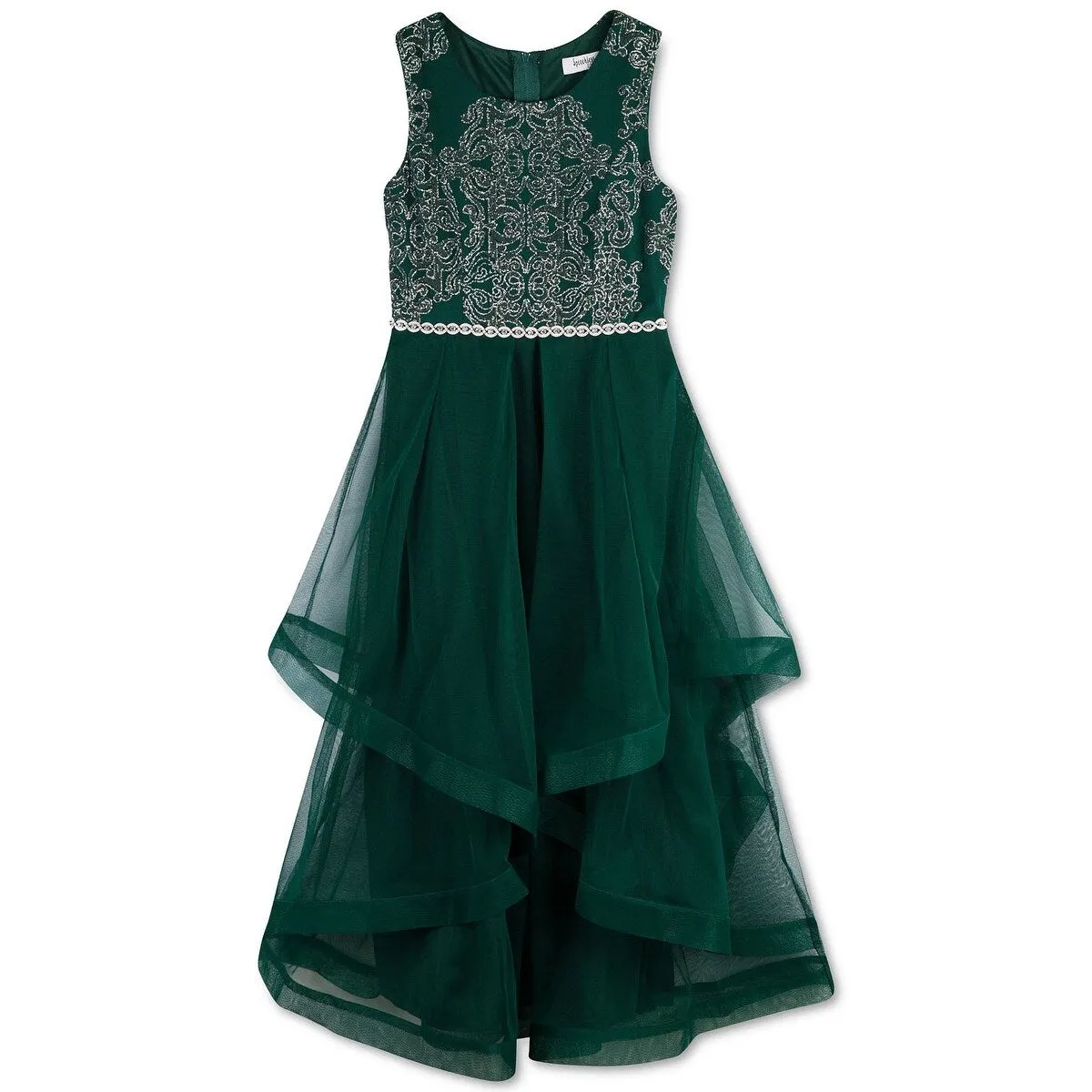 Speechless Big Girl's Beaded Crinoline Trim Dress Green Size 10 sold by Zulily product image thumbnail 2