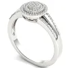De Couer 10k White Gold 1/6ct TDW Diamond Halo Engagement Ring - White H-I - White H-I sold by Zulily