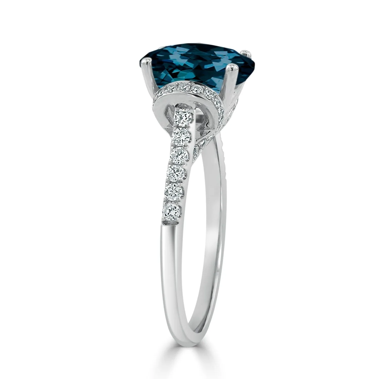 Auriya Modern 2 3/8ct Oval London-blue Topaz and Diamond Engagement Ring 3/8cttw 14k Gold sold by Zulily product image thumbnail 4