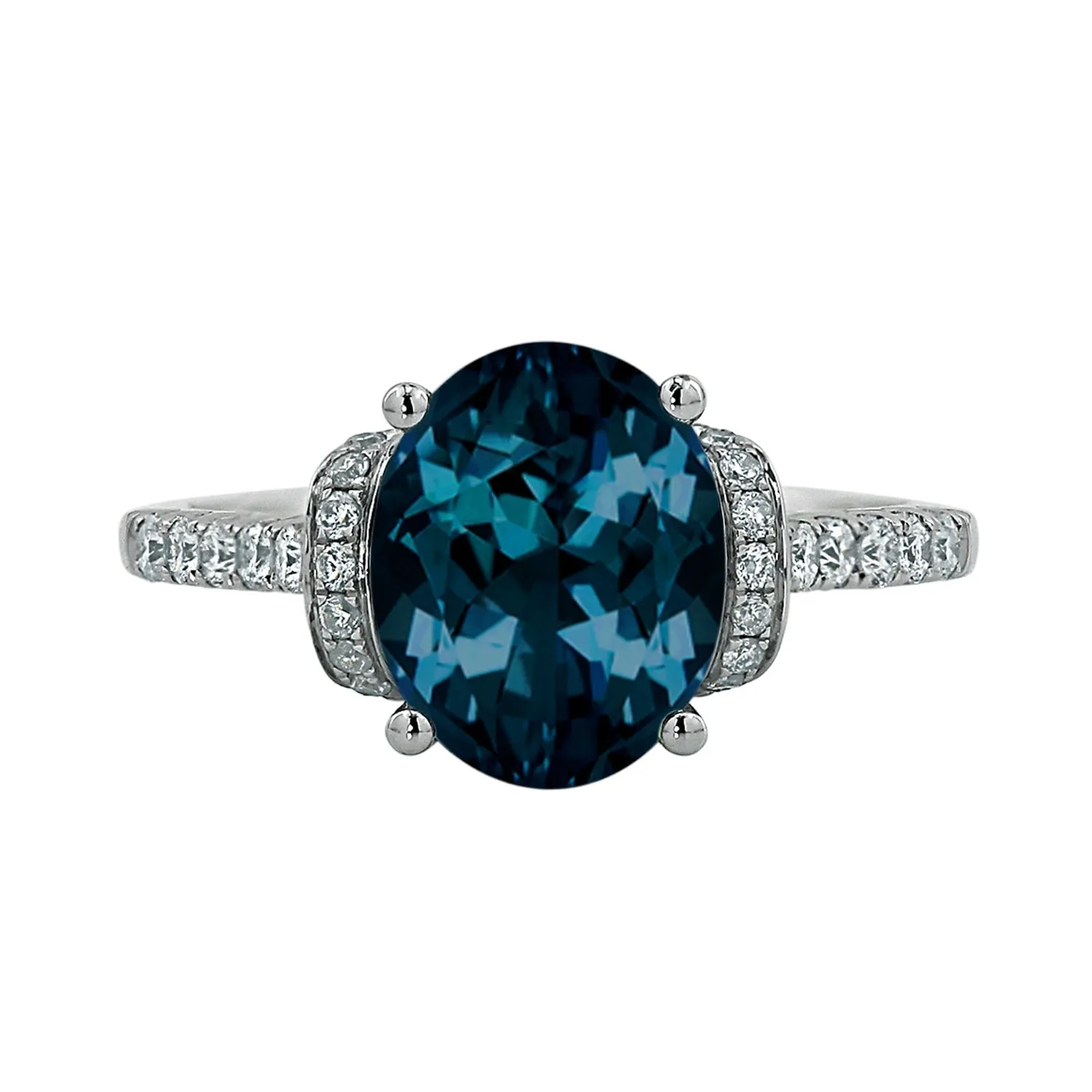 Auriya Modern 2 3/8ct Oval London-blue Topaz and Diamond Engagement Ring 3/8cttw 14k Gold sold by Zulily product image thumbnail 2