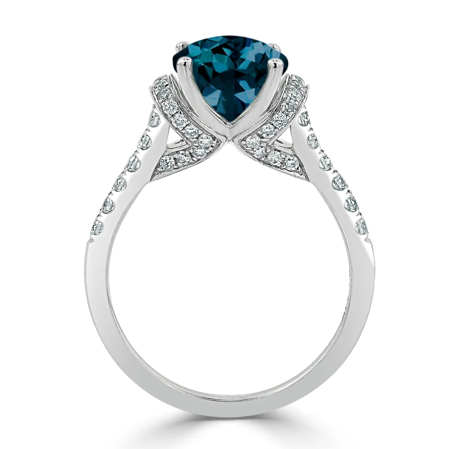 Auriya Modern 2 3/8ct Oval London-blue Topaz and Diamond Engagement Ring 3/8cttw 14k Gold sold by Zulily product image thumbnail 5