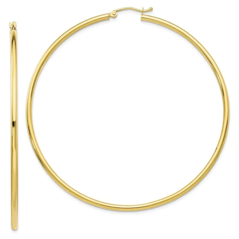 Curata 10k Yellow Gold 65x2.5mm Polished Extra Large Classic Tube Hoop Earrings sold by Zulily