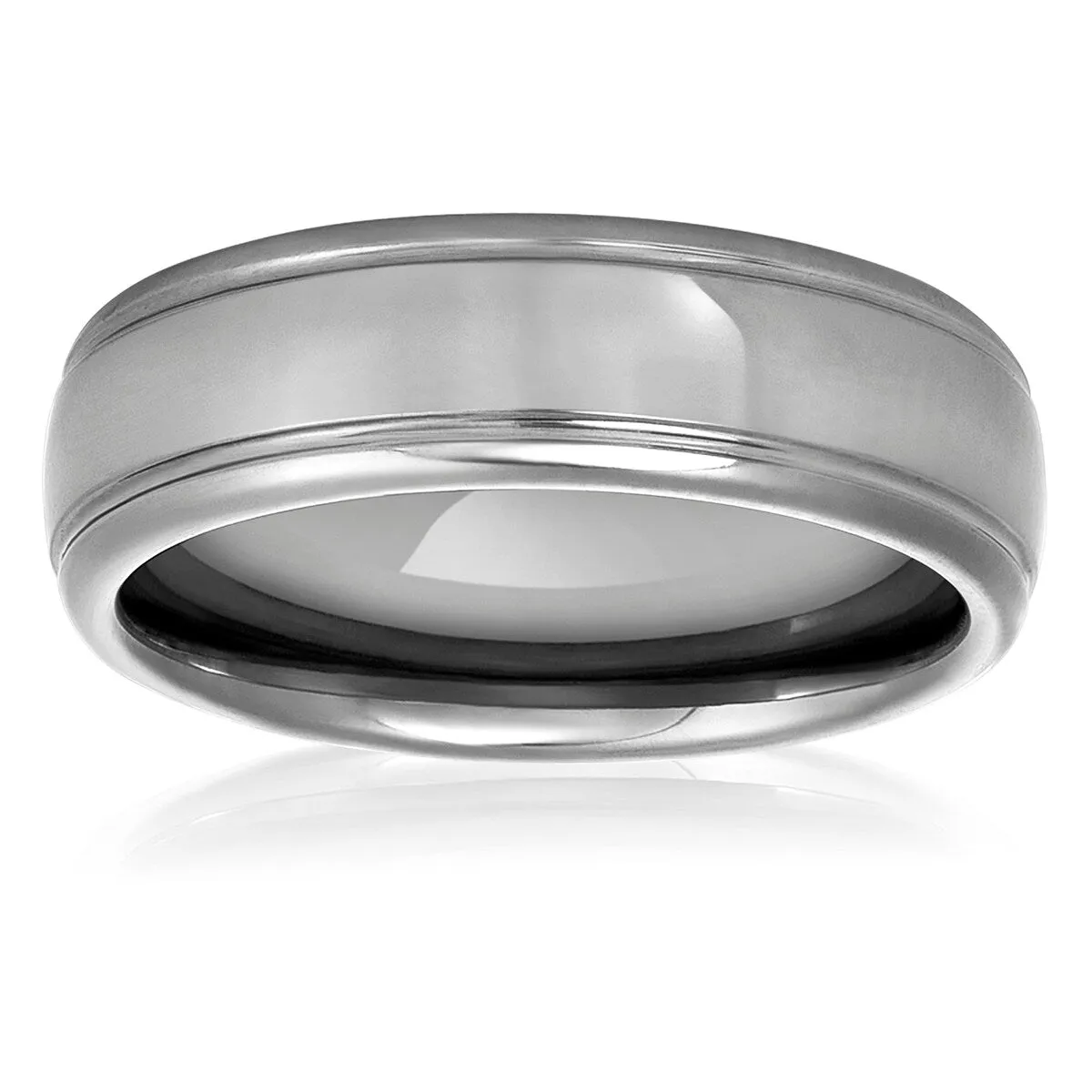 Men's Grooved and Polished Domed Tungsten Ring (7mm) sold by Zulily product image thumbnail 2