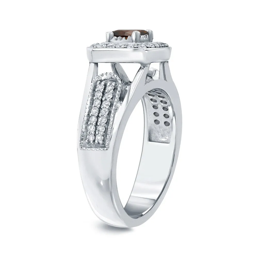 Auriya Modern 1/2ct TDW Brown Diamond Halo Engagement Ring 14k Gold sold by Zulily product image thumbnail 5