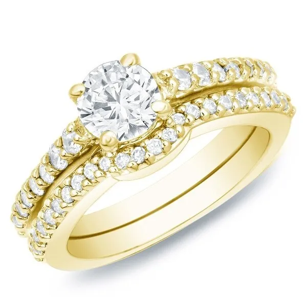 Auriya 14k Gold 1ctw Round Diamond Engagement Ring Set sold by Zulily product image thumbnail 2
