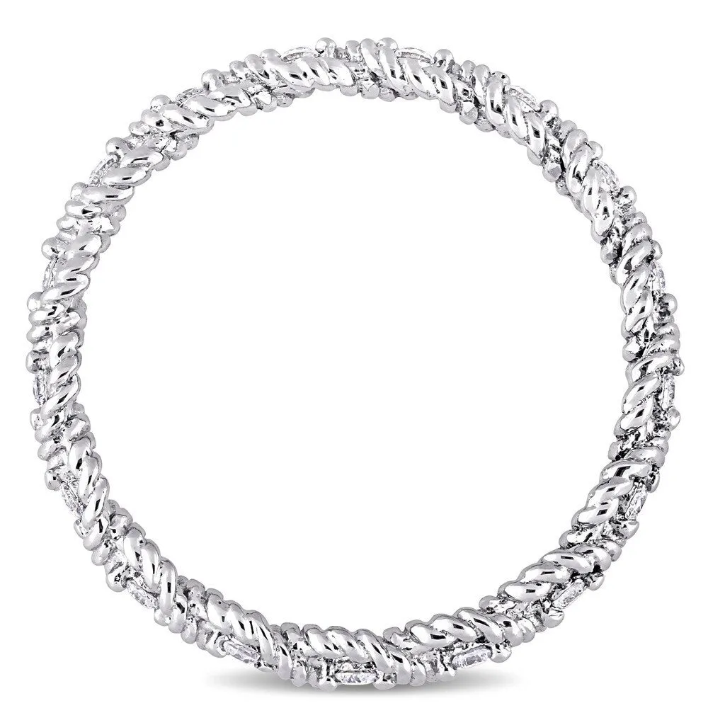 Miadora Signature Collection 10k White Gold 1/6ct TDW Diamond Infinity Eternity Band sold by Zulily product image thumbnail 2