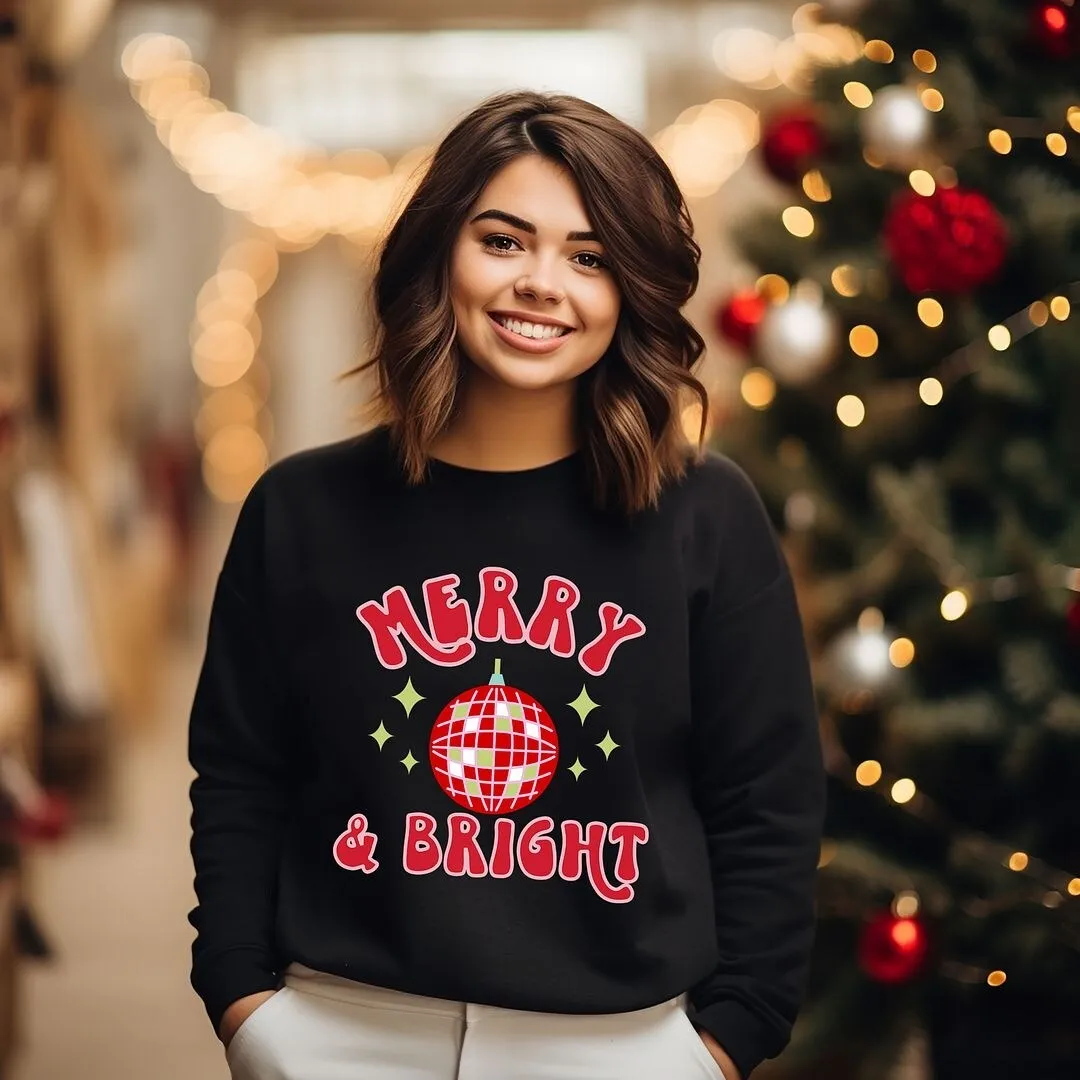 Merry and Bright Disco Ball Graphic Sweatshirt sold by Zulily product image thumbnail 3
