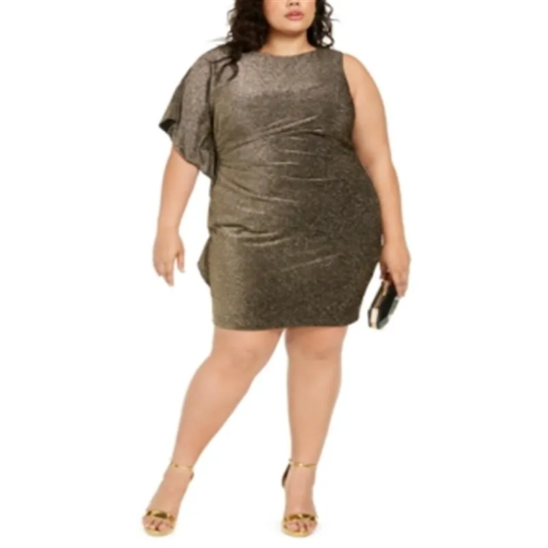 Vince Camuto Women's Dolman Sleeve Jewel Neck Above the Knee Cocktail Dress Yellow Size 14 sold by Zulily