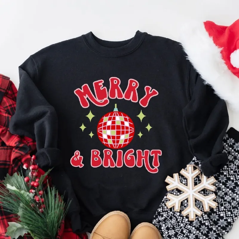 Merry and Bright Disco Ball Graphic Sweatshirt sold by Zulily