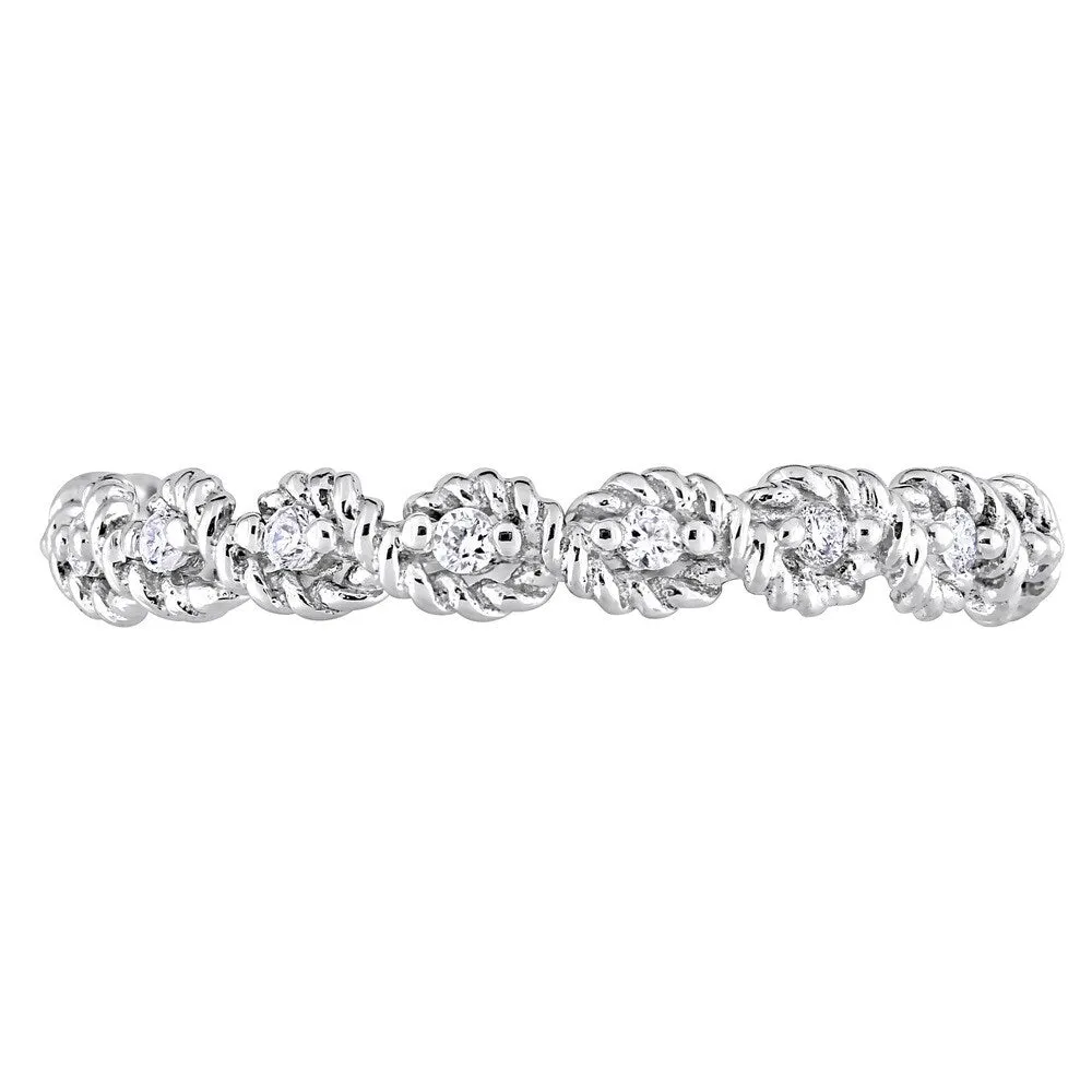 Miadora Signature Collection 10k White Gold 1/6ct TDW Diamond Infinity Eternity Band sold by Zulily product image thumbnail 4
