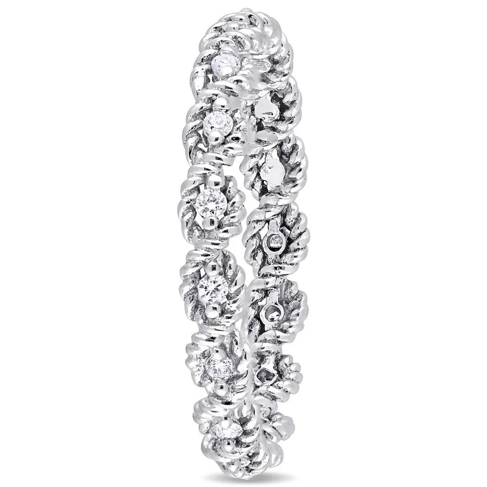 Miadora Signature Collection 10k White Gold 1/6ct TDW Diamond Infinity Eternity Band sold by Zulily product image thumbnail 3