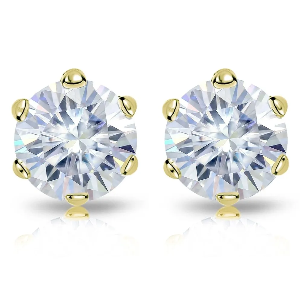 Auriya 18k Gold 6ctw Round Moissanite Stud Earrings sold by Zulily product image thumbnail 4