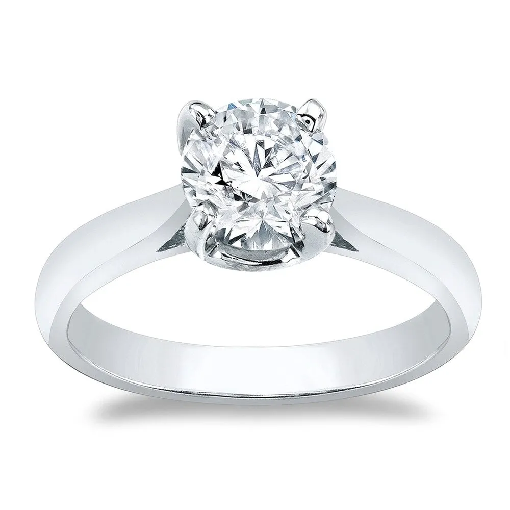 Auriya 14k Gold Brilliant Round 3 carat Moissanite Solitaire Engagement Ring sold by Zulily product image thumbnail 3