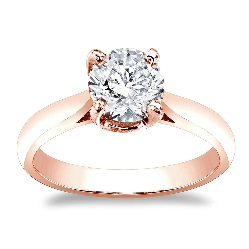 Auriya 14k Gold Brilliant Round 3 carat Moissanite Solitaire Engagement Ring sold by Zulily product image thumbnail 5