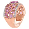 Miadora 14k Rose Gold Pink Sapphire and 1/2ct TDW Diamond Cluster Band Ring sold by Zulily