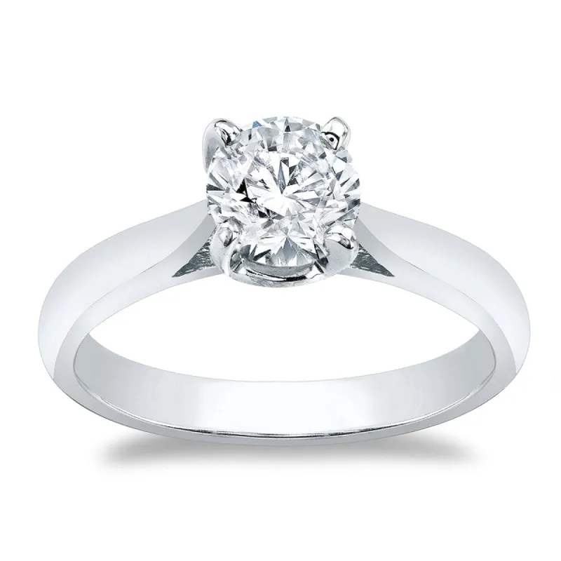 Auriya 14k Gold Brilliant Round 3 carat Moissanite Solitaire Engagement Ring sold by Zulily