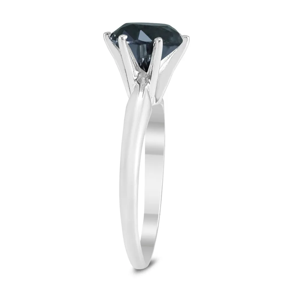 2 Carat Round Black Diamond Solitaire Ring in 14K White Gold sold by Zulily product image thumbnail 2