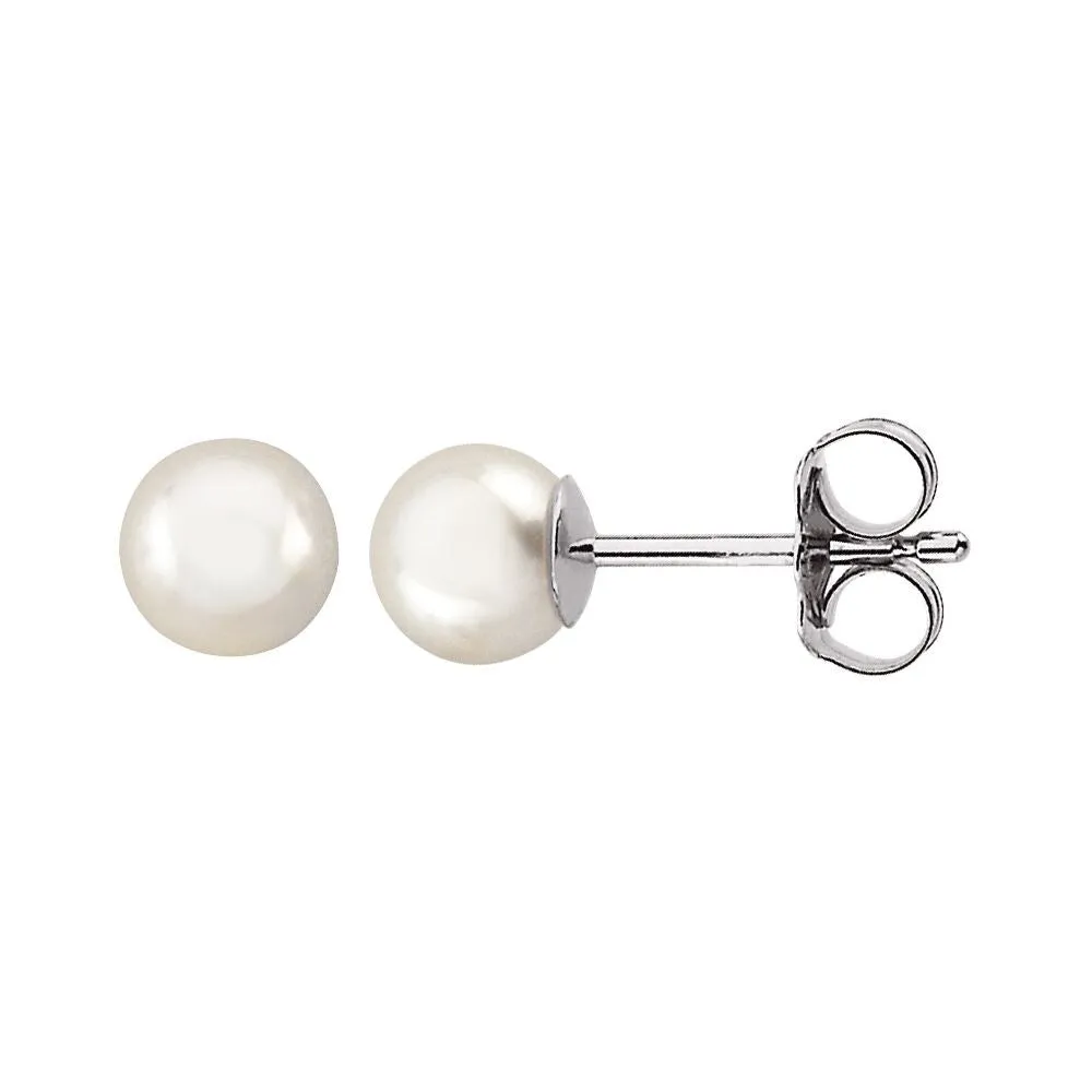 Curata 14k White 05mm Akoya Cultured Pearl Earrings sold by Zulily