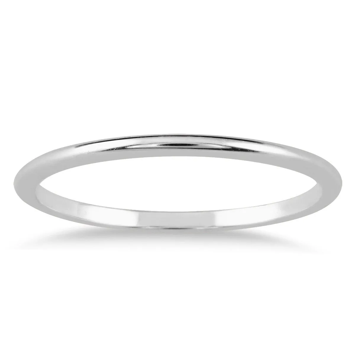 1mm Thin Domed Wedding Band in 14K White Gold sold by Zulily