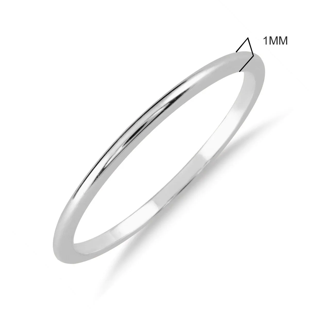 1mm Thin Domed Wedding Band in 14K White Gold sold by Zulily product image thumbnail 3