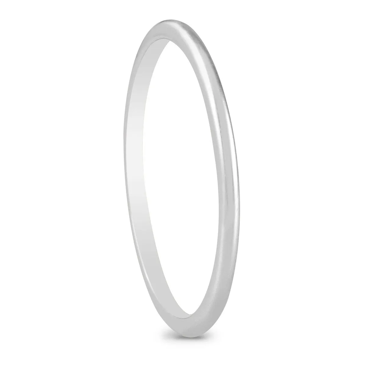 1mm Thin Domed Wedding Band in 14K White Gold sold by Zulily product image thumbnail 2
