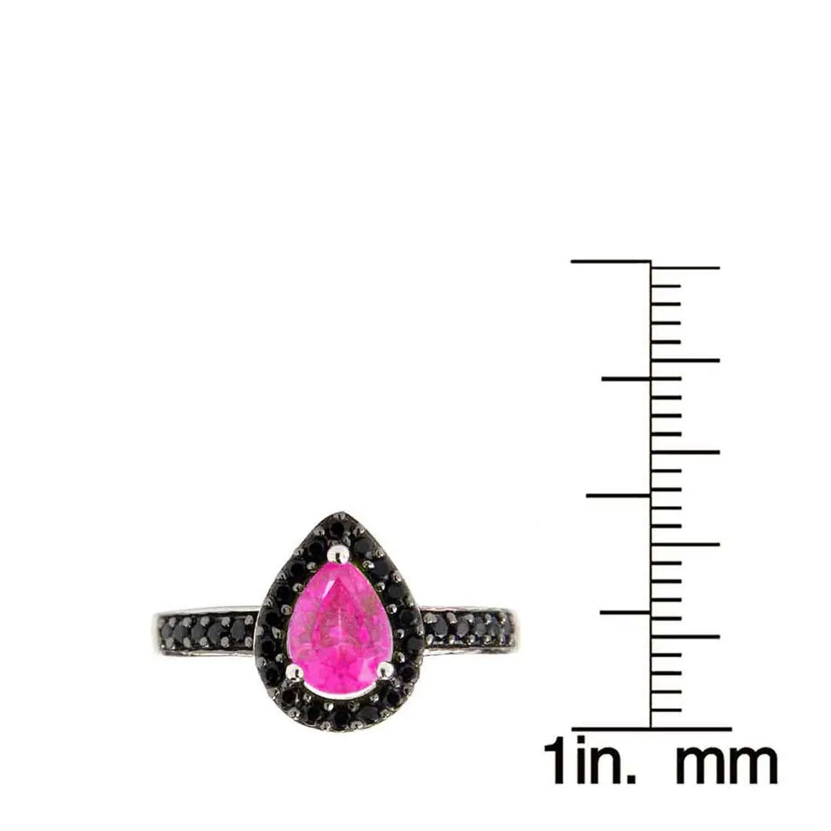 Sterling Silver with Rubellite Tourmaline and Black Spinel Halo Ring sold by Zulily product image thumbnail 3