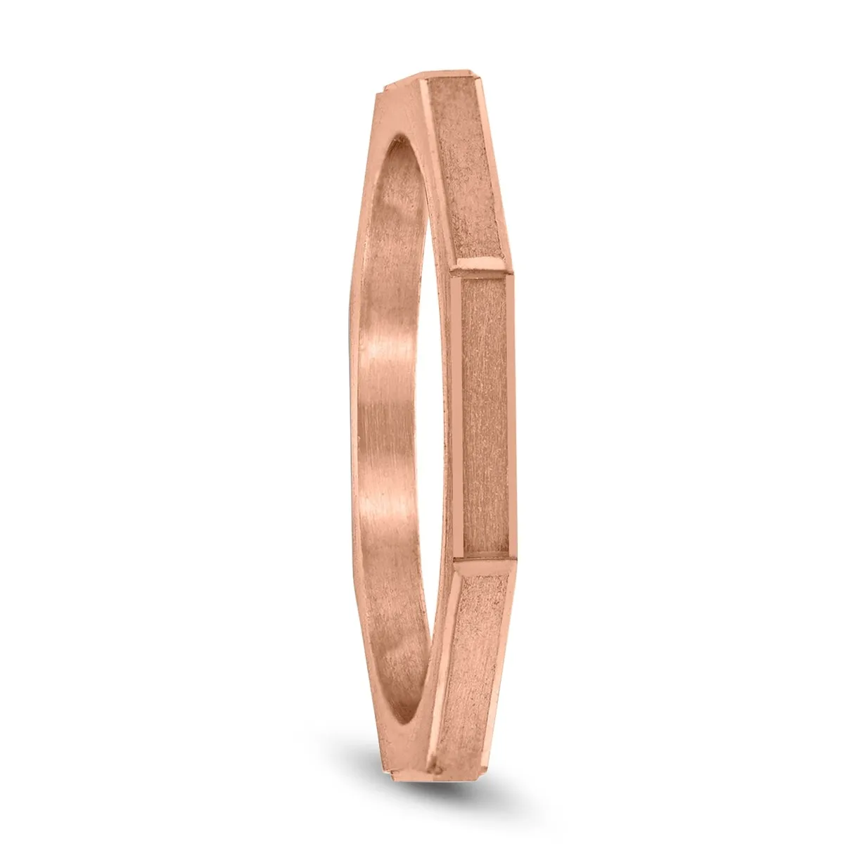 Eight Sided Thin 1.5MM Matte Finish Wedding Band in 14K Rose Gold sold by Zulily product image thumbnail 2