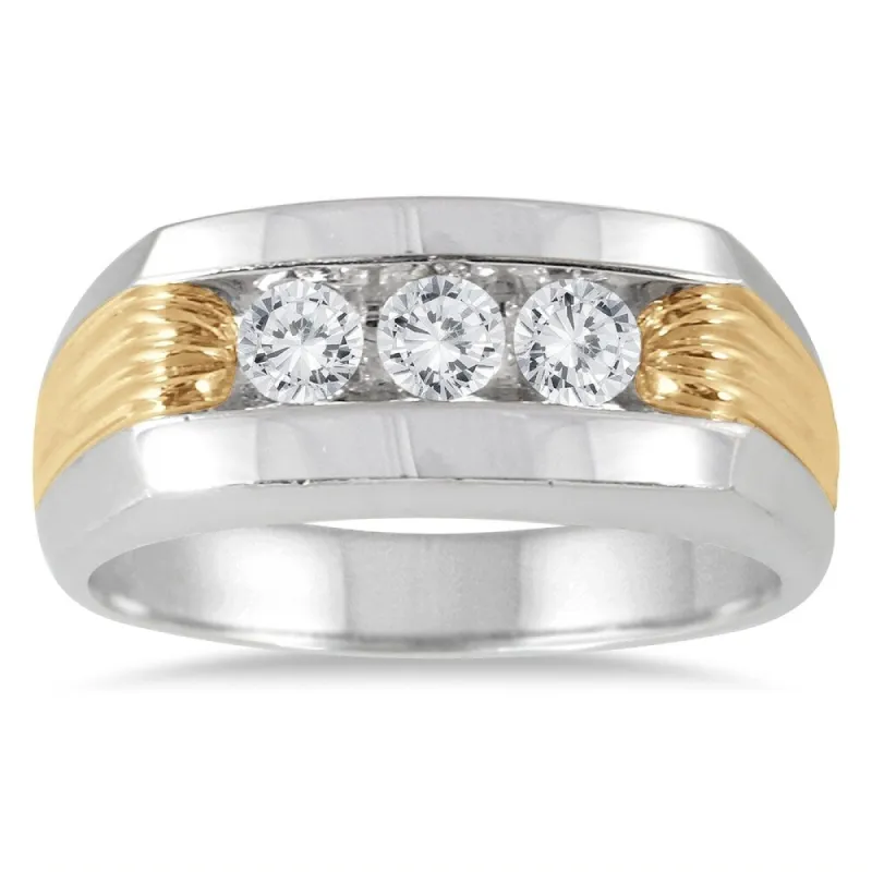 1/2 Carat TW Diamond Men's Ring in 10K Two Tone Gold sold by Zulily