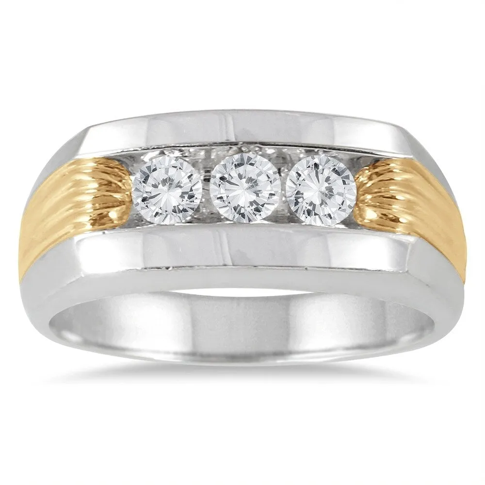 1/2 Carat TW Diamond Men's Ring in 10K Two Tone Gold sold by Zulily
