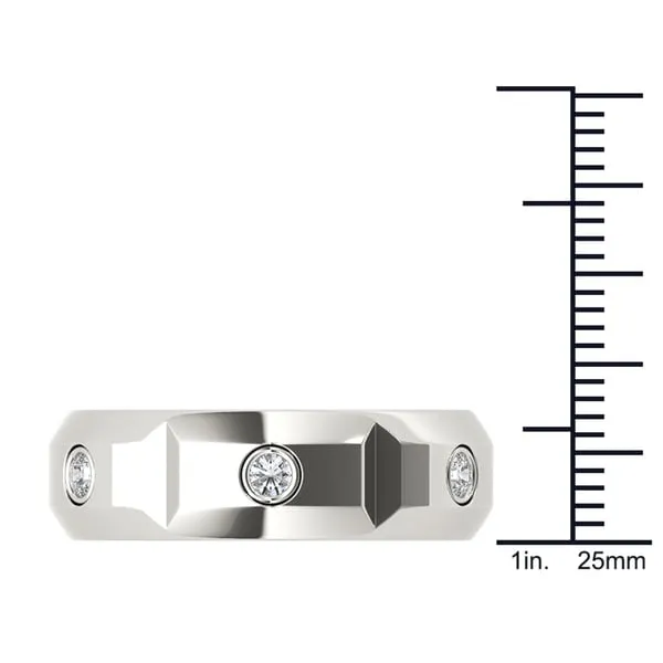 De Couer 14k White Gold 1/4ct TDW Diamond Men's Wedding Band sold by Zulily product image thumbnail 4