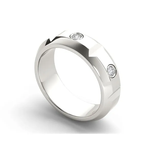 De Couer 14k White Gold 1/4ct TDW Diamond Men's Wedding Band sold by Zulily product image thumbnail 2