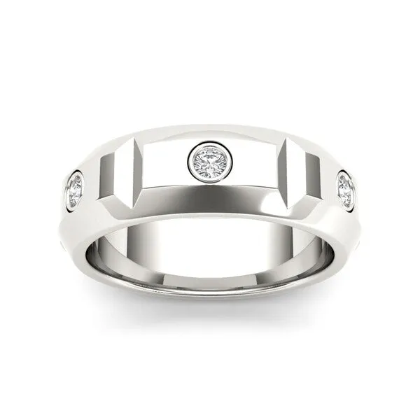 De Couer 14k White Gold 1/4ct TDW Diamond Men's Wedding Band sold by Zulily