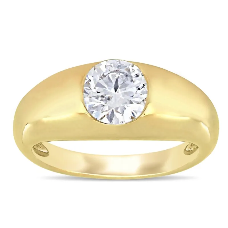 Miadora 14k Yellow Gold 1 1/5ct TDW Diamond Solitaire Engagement Ring sold by Zulily
