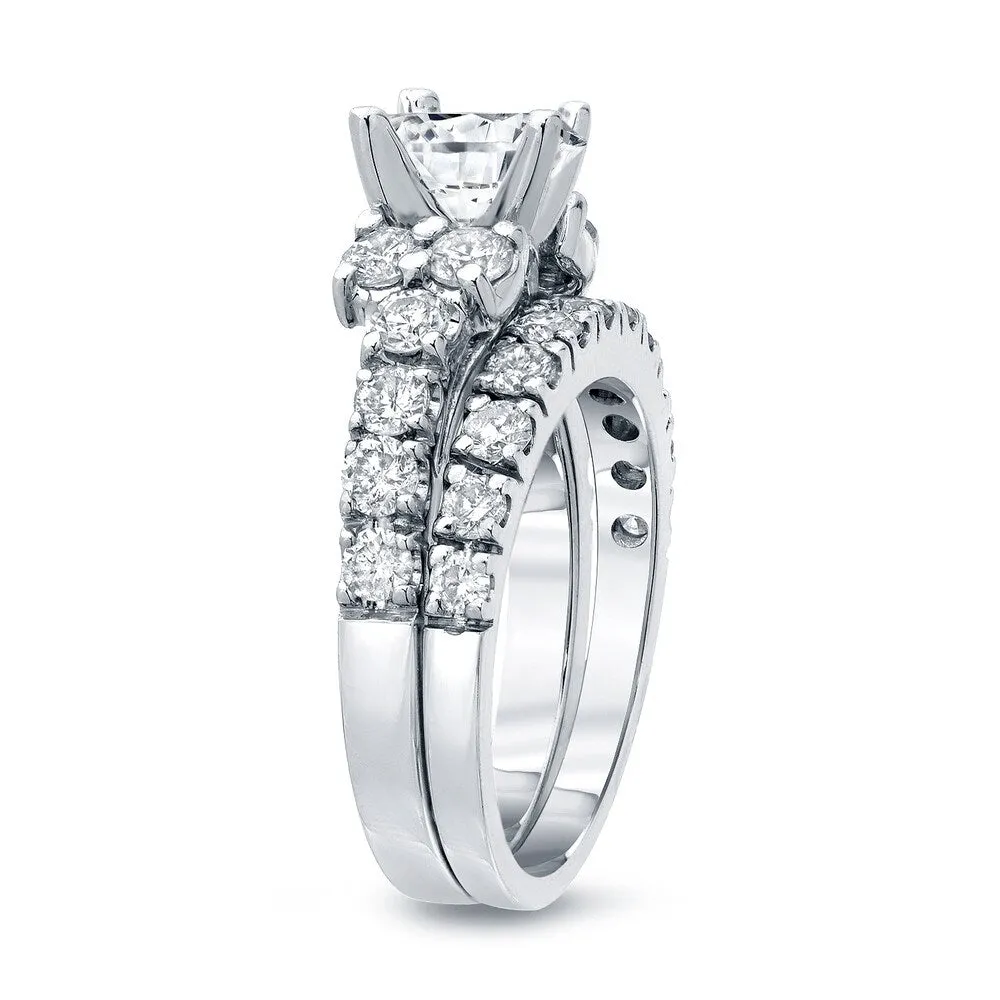 Auriya 3 1/2ctw Round Diamond Engagement Ring Set 14k Gold Certified sold by Zulily product image thumbnail 4