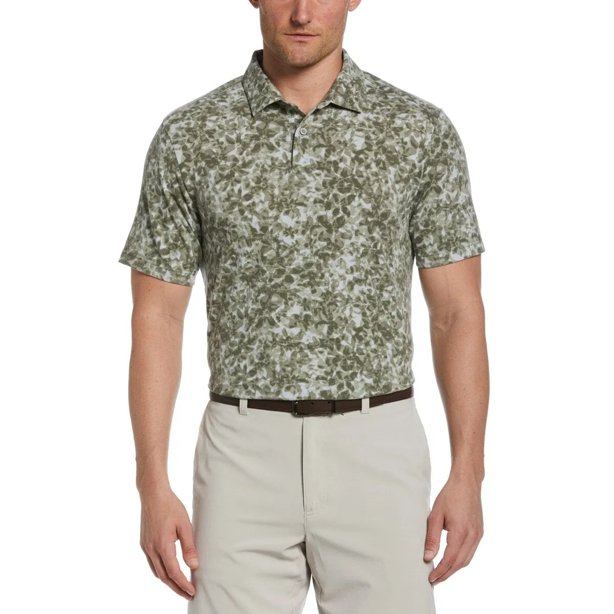 PGA Tour Men's Distorted Floral Camo Print Short Sleeve Golf Polo Shirt Green Size XX-Large sold by Zulily