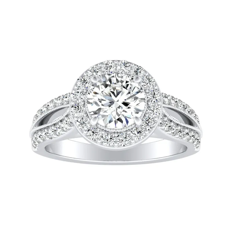Auriya 14k Gold 1 1/2ctw Vintage Moissanite Halo Engagement Ring sold by Zulily