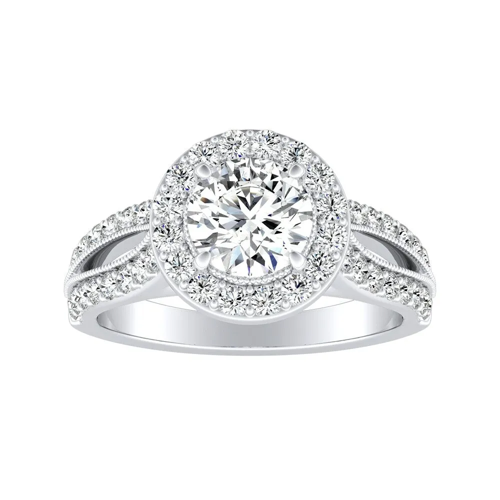 Auriya 14k Gold 1 1/2ctw Vintage Moissanite Halo Engagement Ring sold by Zulily