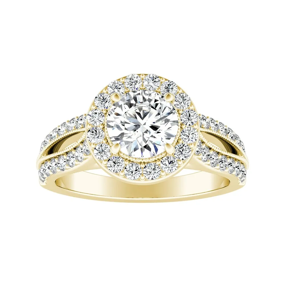 Auriya 14k Gold 1 1/2ctw Vintage Moissanite Halo Engagement Ring sold by Zulily product image thumbnail 4