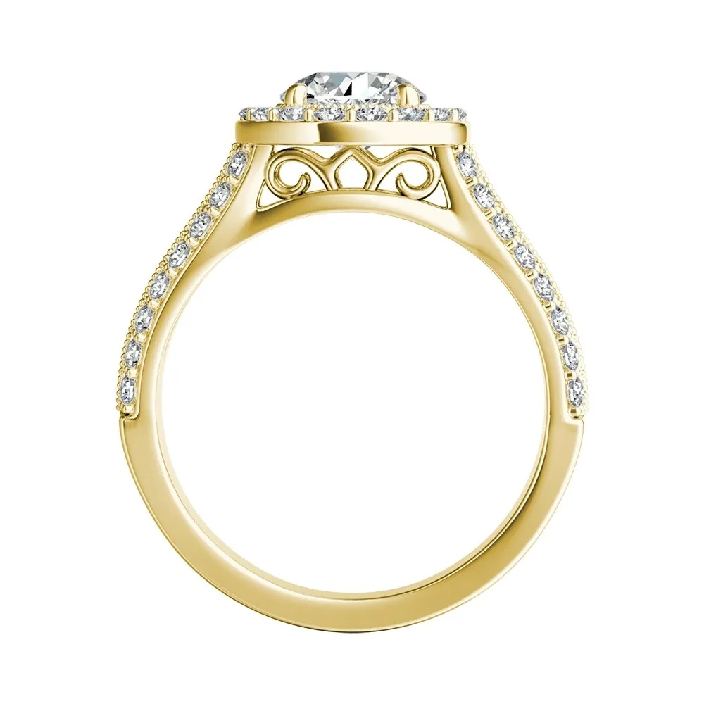 Auriya 14k Gold 1 1/2ctw Vintage Moissanite Halo Engagement Ring sold by Zulily product image thumbnail 5