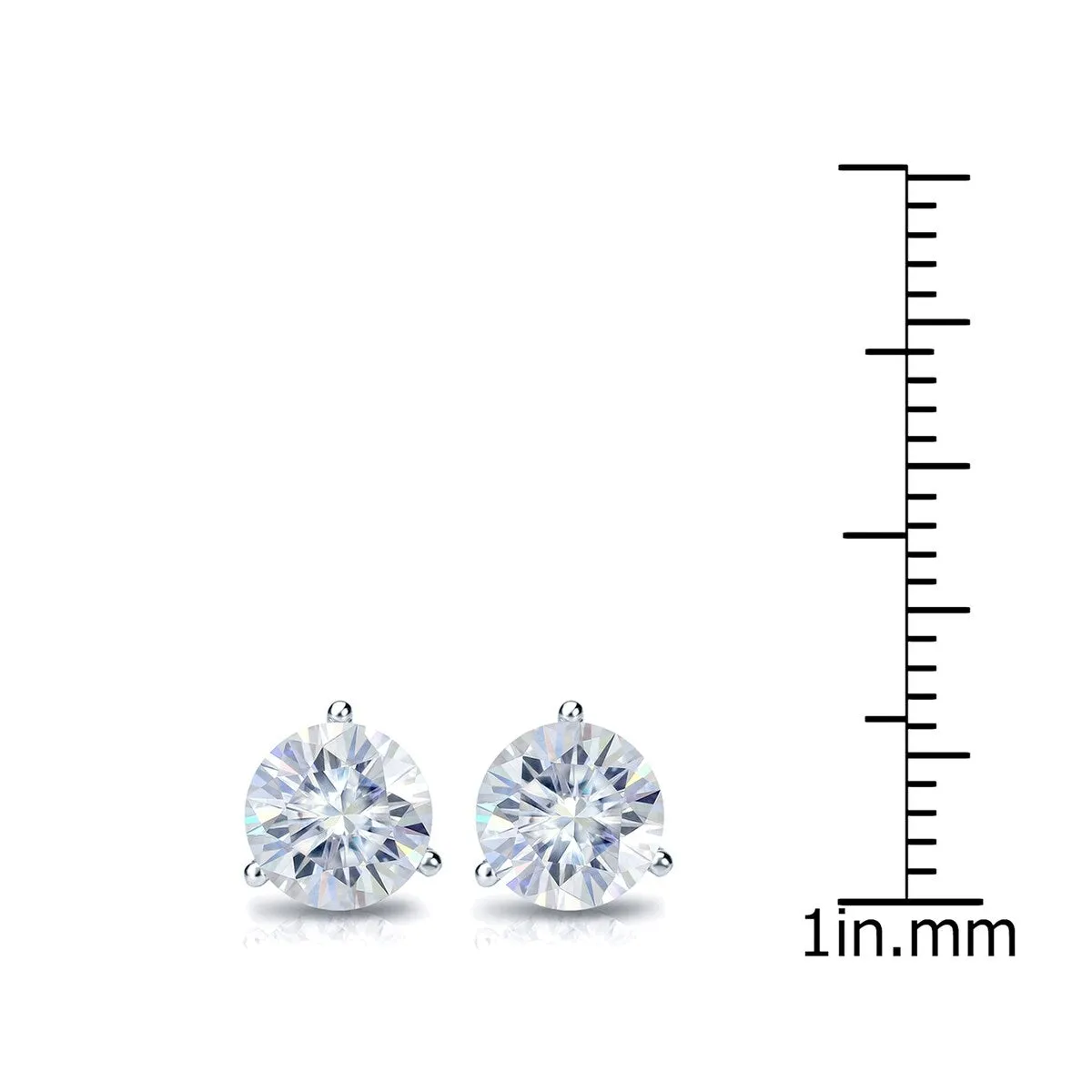 Auriya 1 1/2ctw Round Moissanite Stud Earrings 18k Gold Martini-set - 5.9 mm sold by Zulily product image thumbnail 3