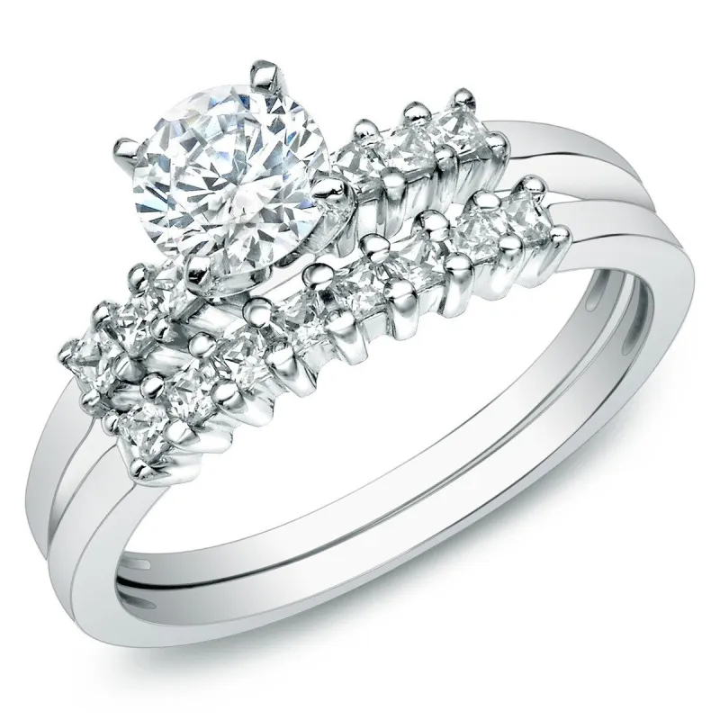 Auriya 14k Gold Classic 1ctw Round Diamond Engagement Ring Set sold by Zulily