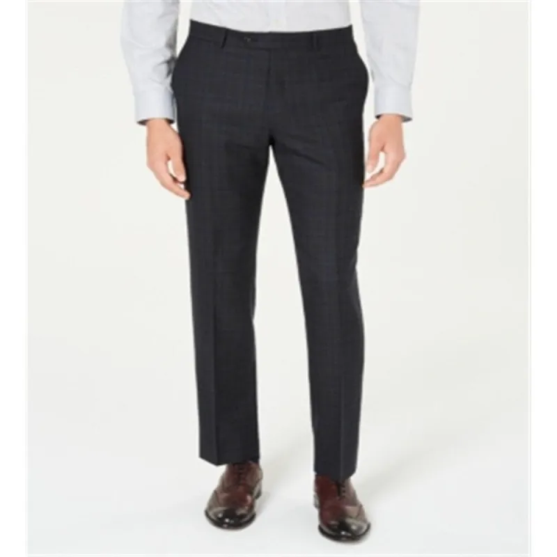 Tommy Hilfiger Men's Modern Fit THFlex Stretch Windowpane Plaid Suit Pants Gray Size 54X30 made by Tommy Hilfiger