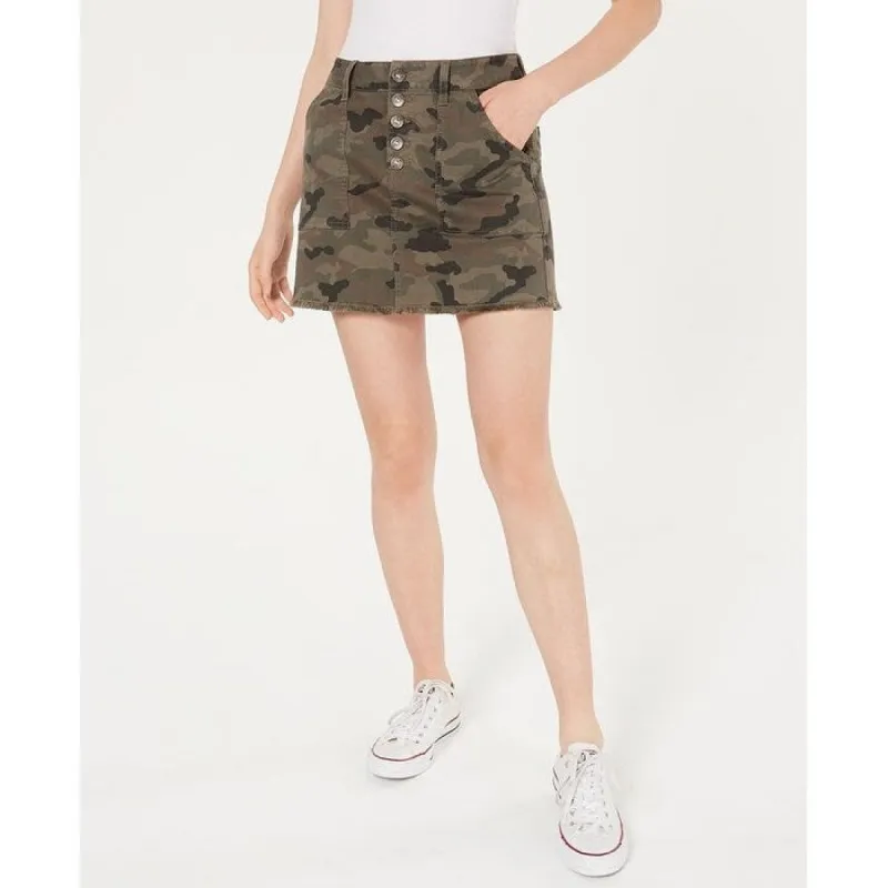 Rewash Junior's Camo Print Utility Mini Skirt Green Size 11 sold by Zulily