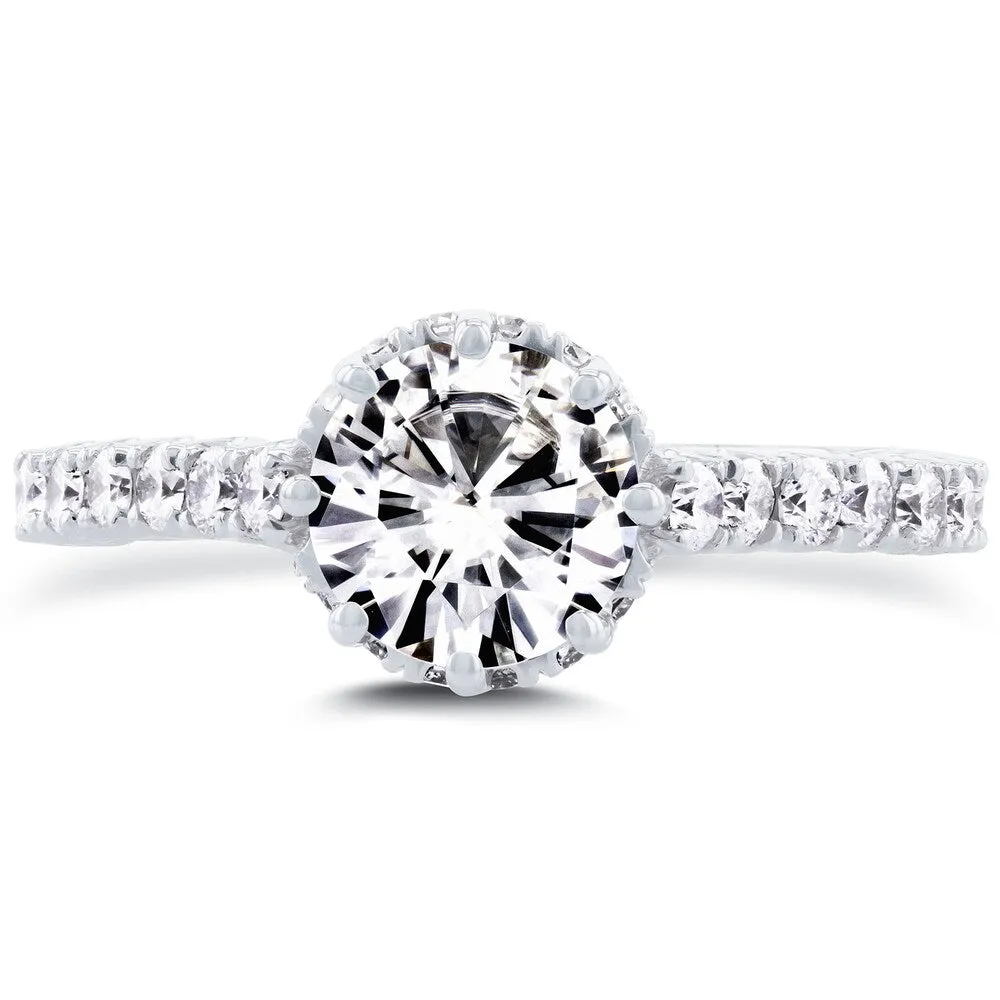 Annello by Kobelli 14k White Gold 8-prong 1 3/5ct TCW Forever One Moissanite and Diamond Engagement Ring sold by Zulily product image thumbnail 2