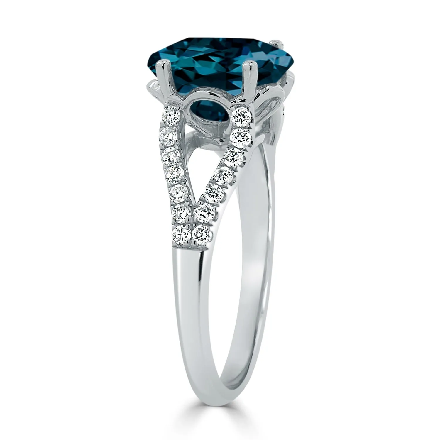 Auriya 3 1/3ct Fancy Oval London Blue Topaz and Diamond Engagement Ring 1/3cttw 14k Gold sold by Zulily product image thumbnail 4