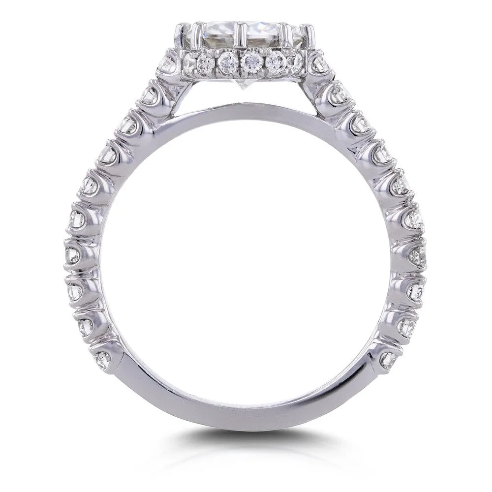 Annello by Kobelli 14k White Gold 8-prong 1 3/5ct TCW Forever One Moissanite and Diamond Engagement Ring sold by Zulily product image thumbnail 3