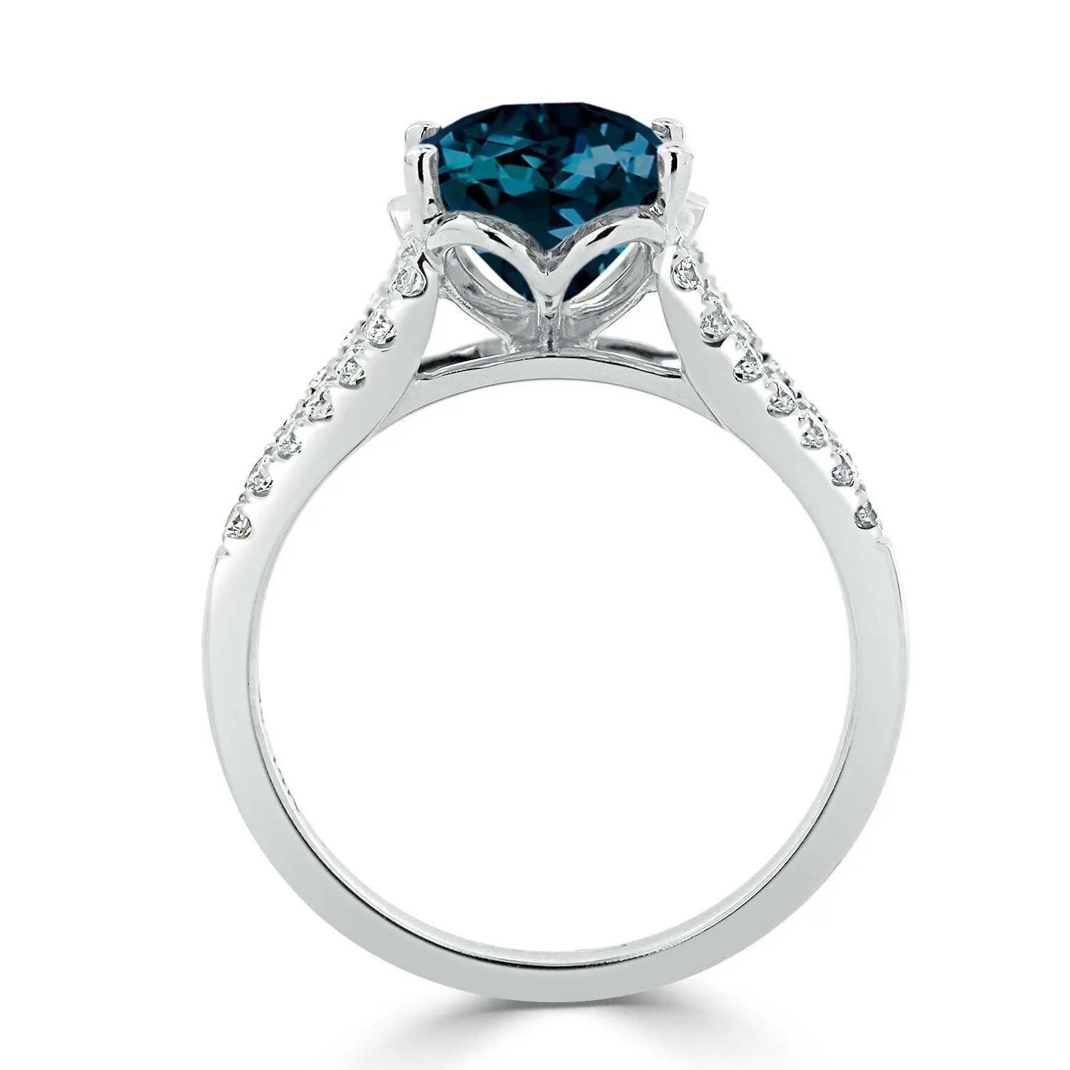 Auriya 3 1/3ct Fancy Oval London Blue Topaz and Diamond Engagement Ring 1/3cttw 14k Gold sold by Zulily product image thumbnail 5