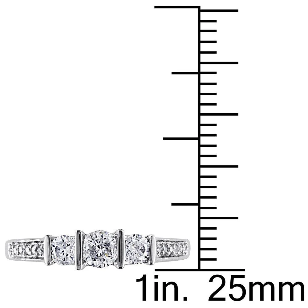 Miadora 10k White Gold 1/2ct TDW Diamond 3-stone Engagement Ring sold by Zulily product image thumbnail 3