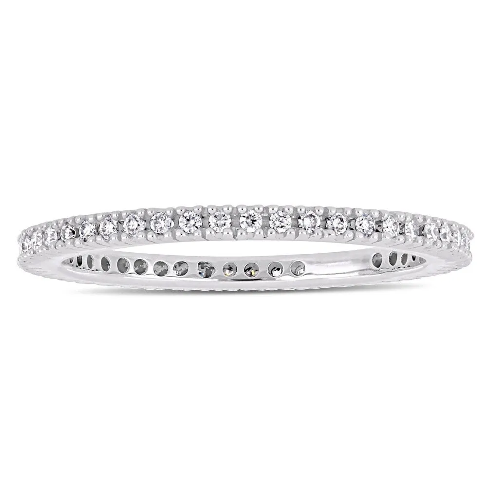Miadora 14k White Gold 1/3ct TDW Diamond Full-Eternity Band sold by Zulily