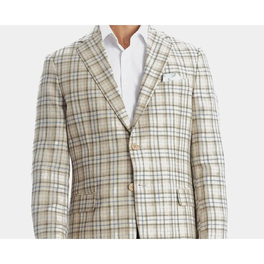 Tallia Men's Slim Fit Plaid Blazer Brown Size 46 sold by Zulily product image thumbnail 2